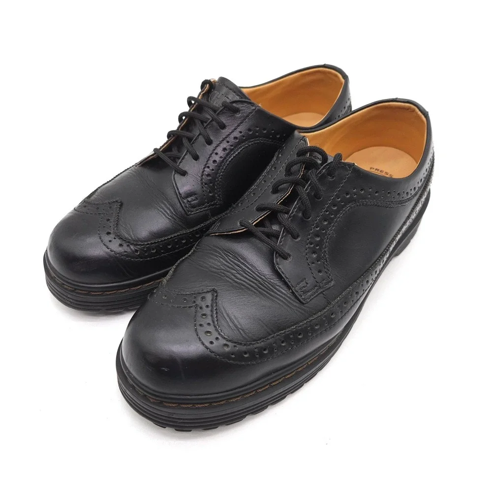 Vintage Skechers (Mens 10.5) Leather‎ Upper Dress Shoes Black Wingtip Oxfords